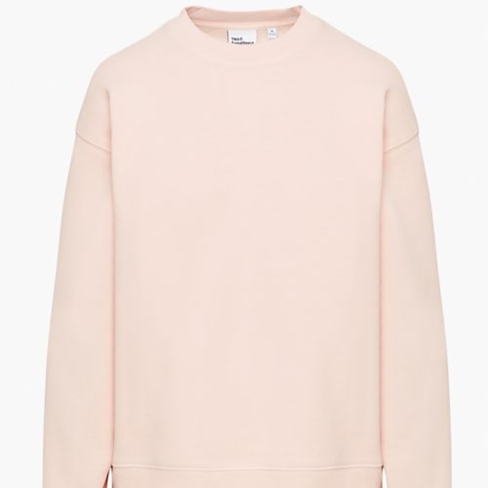 Aritzia shy pink boyfriend fit sweatfleece sweatshirt